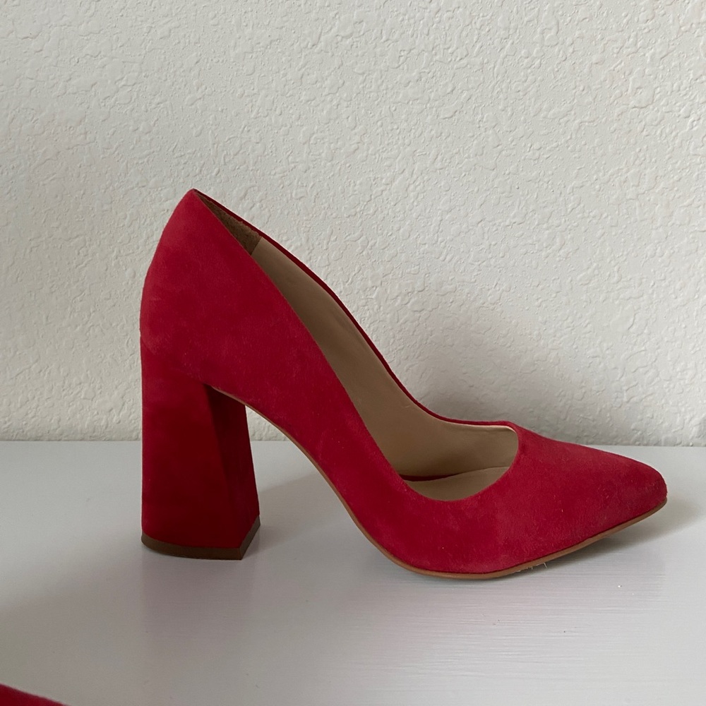 Vince Camuto Red Suede Pumps